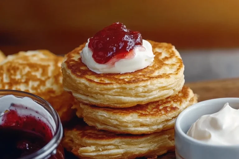 Pikelets with Jam and Cream