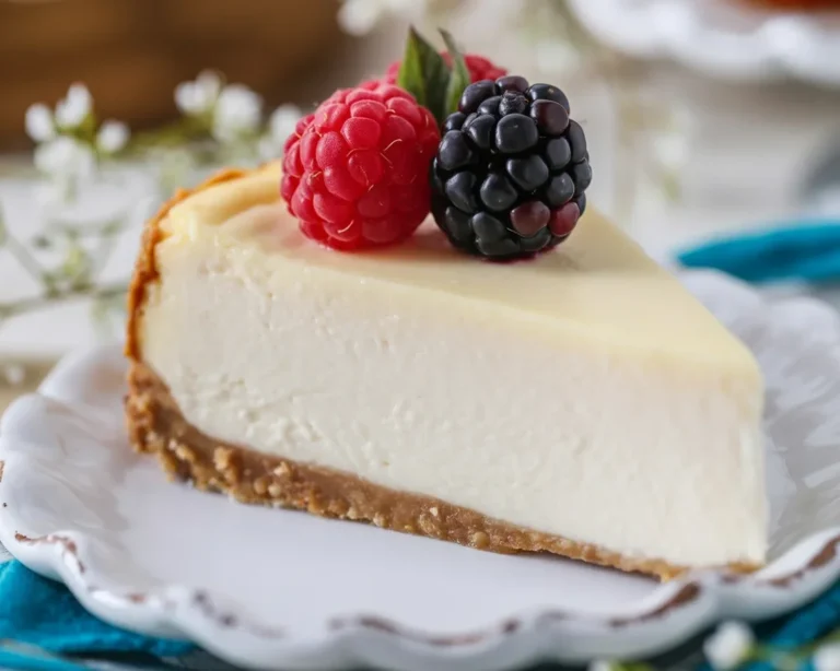 Perfect creamy cheesecake with graham cracker crust and rich filling