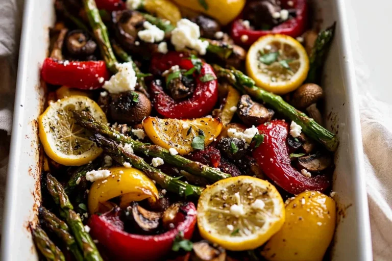 Colorful balsamic grilled vegetable salad with zucchini, bell peppers, and eggplant