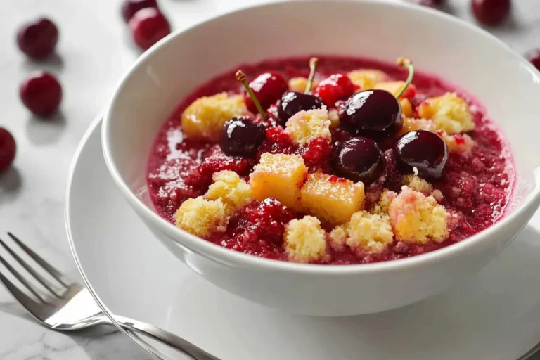 Delicious homemade Cherry Cobbler served in a rustic dish