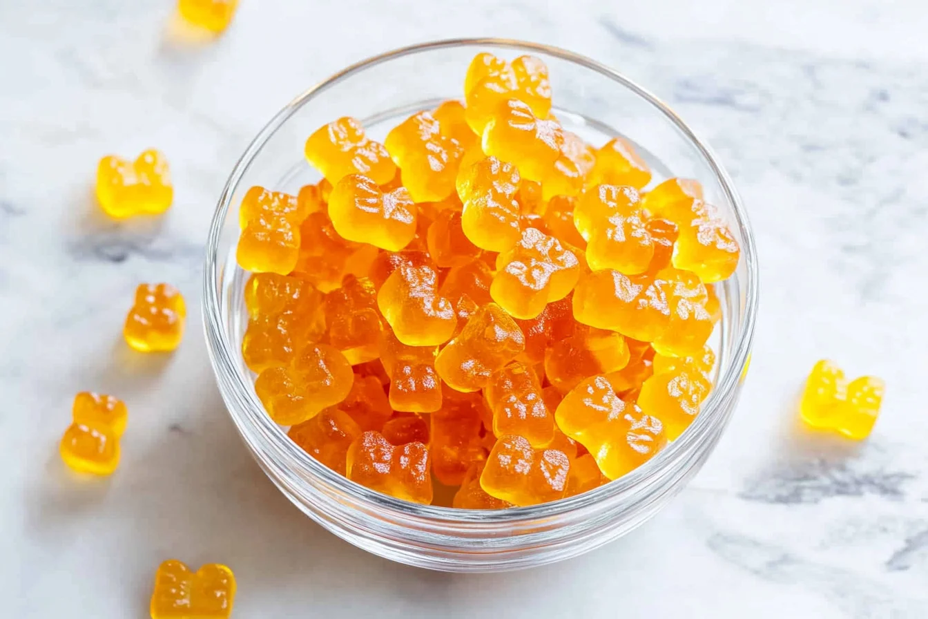Colorful homemade healthy gummies made with natural ingredients