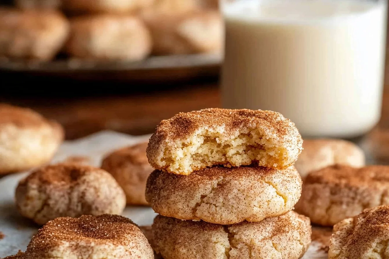 Delicious Keto Snickerdoodles cookies stacked on a plate