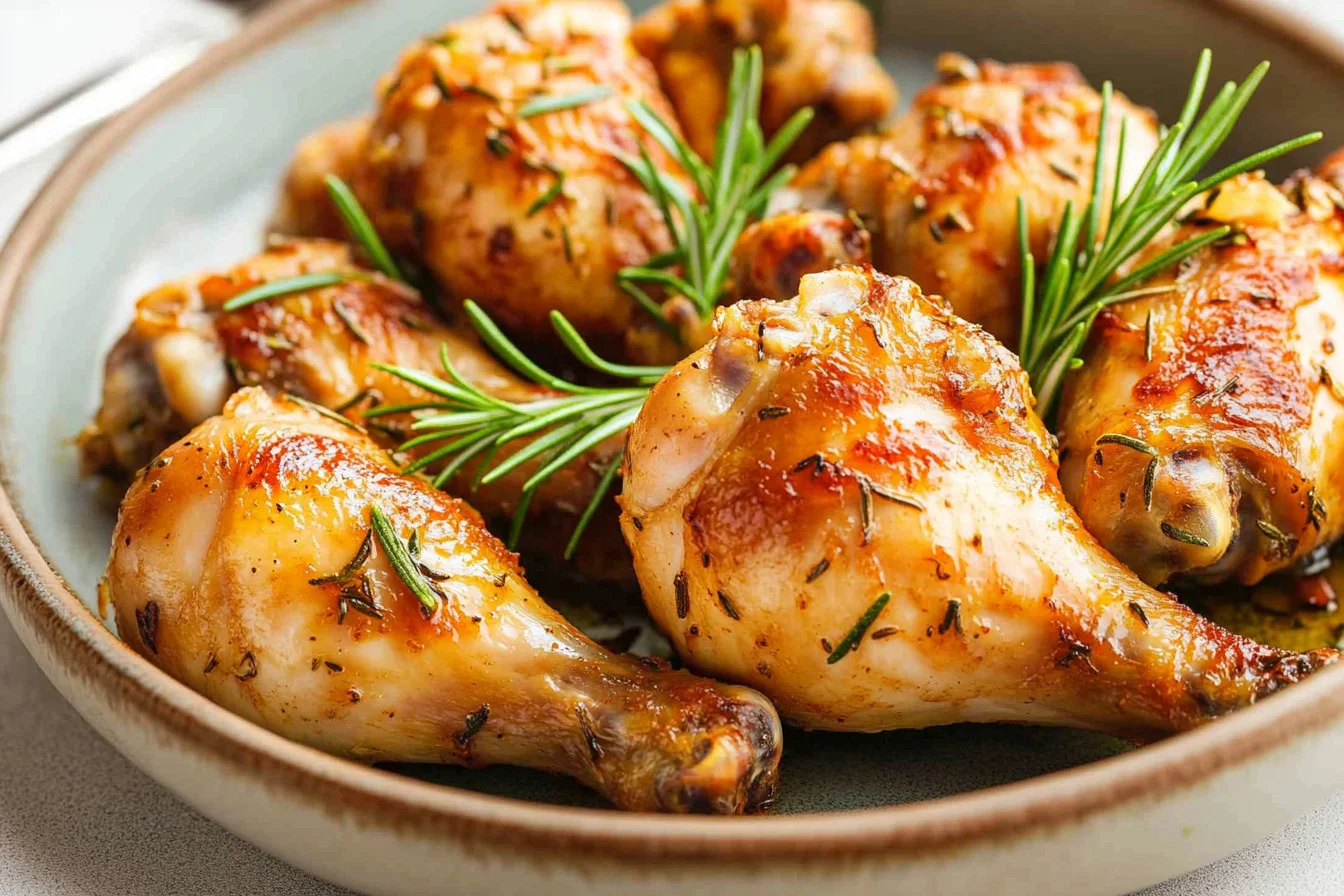 Slow cooker chicken legs cooked to perfection with herbs and spices.